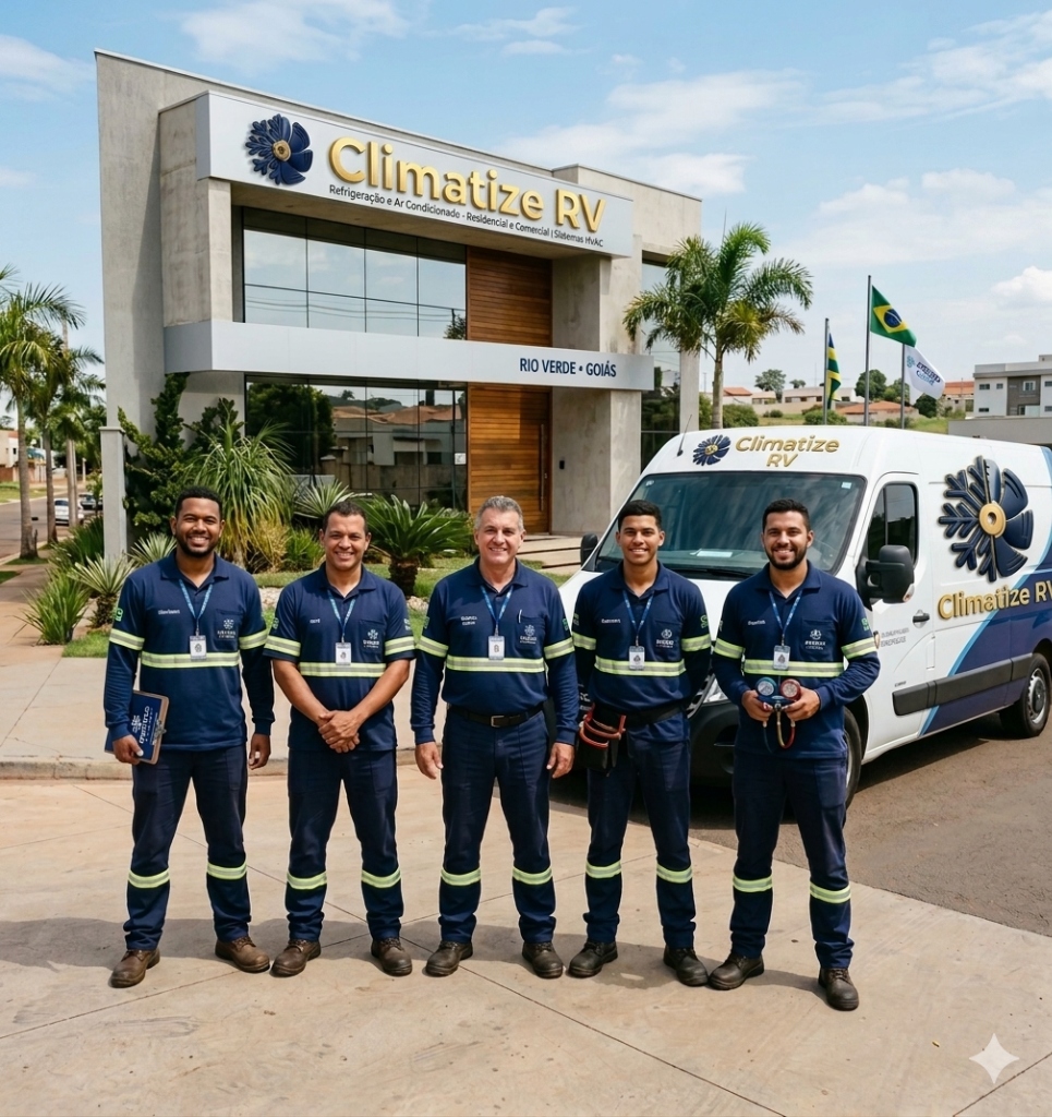 Equipe ClimatizeRV na sede em Rio Verde